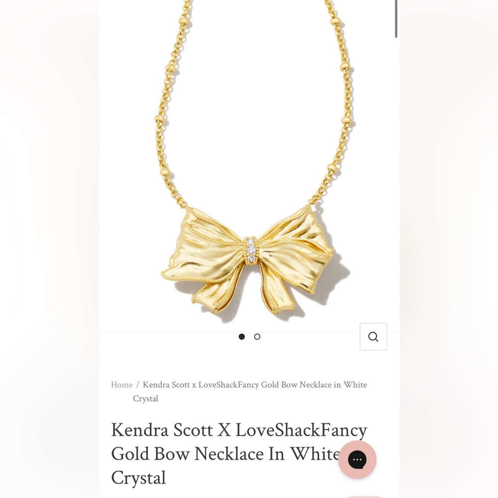 Sold Out Online Kendra Scott x LoveShackFancy Bow Necklace